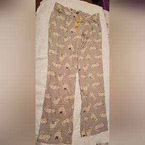 Grey Christmas cat pajama pants
